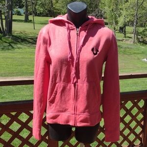True Religion Full Zip Hot Pink Hoodie Size Medium